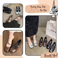 Giày Búp Bê Nữ Mary Jane Màu Bạc, Giày Nữ Đế Bệt Màu Bạc Thời Trang Hàng Đẹp Full Box