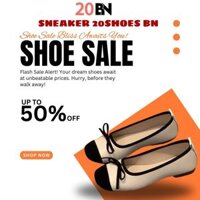 Giày Búp Bê Nữ Màu Bạc , Giày Nữ Bệt Nơ Vá Mũi Đi Êm Chân Full Box