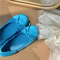 Giày Búp Bê Nữ Màu Xanh Đơn Giản Thời Trang