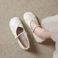 Giày Búp Bê Nữ Mũi Tròn Dây Mảnh Thanh Lịch, Chất Da Mềm Cao Cấp - Mã GN68