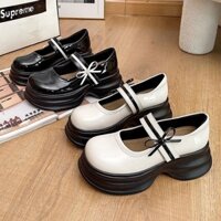 Giày bup bê nữ tăng chiều cao Moca chất da mềm mẫu mới siêu hót mã Qv 247