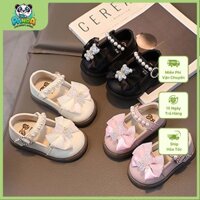 Giày Búp Bê Quai Hậu Đính Nơ Gấu PANDASHOES Cho Bé Gái, Size 16-25 - Chống Trượt, Êm Ái G020