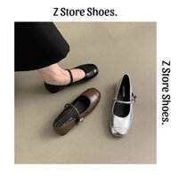 Giày búp bê quai ngang da mềm đế bệt, giày nữ mary jane mũi vuông  phong cách công sở Hàn Quốc dễ phối đồ hàng QC loại 1