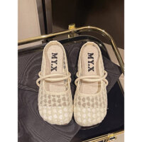 giày búp bê sục nữ lưới đế bằng sục nữ kiểu thông hơi thoáng khí phong cách tỉ tỉ