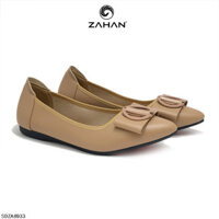 Giày búp bê ZAHAN mũi nhọn, nơ khóa BZA8996 - Cacao - 37