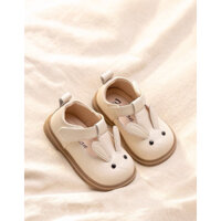 GIÀY CÀI QUAY TAI THỎ HAI MÀU BE VÀ NÂU CHO CÁC BÉ