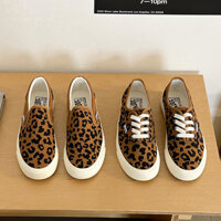 Giày Canvas In Da Báo Cho Nữ, Giày Slip-on Sang Trọng Hàn Quốc