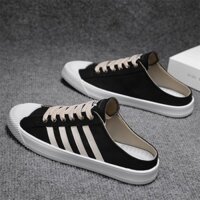 Giày Canvas Nam Thoáng Khí Slip-On Nửa Dép Thể Thao Không Gót Giày Đế Bằng 924