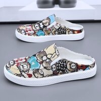 Giày Canvas Nam Thoáng Khí Lười Slip-On Thể Thao Giày Nửa Trượt Gót 924