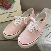 Giày canvas ulzzang màu hồng pastel kiểu dáng basic