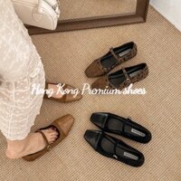 Giày cao cấp Hồng Kông❥( _ -) Giày nữ họa tiết da báo mùa xuân sang trọng: gót giữa, mũi vuông và đế ngoài cao su bền