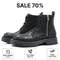 Giày Cao cổ Combat Boots khóa zip, Boots tăng chiều cao cho Nam Hàng QC
