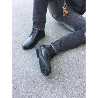 Giày cao cổ nam da pu đế cao su (Tặng Lót Đế)