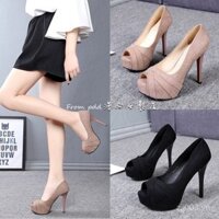 Giày cao gót 12CM công chúa Hàn Quốc mùa hè, giày cao gót sexy quai chéo, chống nước, giày cao gót siêu cao