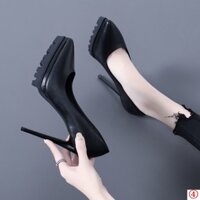 Giày Cao Gót 12cm Màu Đen Đế Dày Thời Trang Mùa Xuân 2022 Cho Nữ