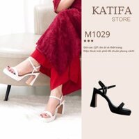 GIÀY CAO GÓT 12P SANDAL QUAI NGANG ĐẾ ĐÚP KATIFA M1029 GÓT TRỤ CHẮC CHÂN