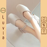 Giày cao gót 3 phân sandal mũi tròn phù hợp đi học đi làm Luvia 129CG (GIÀY FORM NHỎ - CHÂN MẬP TĂNG 1 SIZE)
