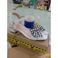 giày Cao gót 3p hậu sandal nơ Caro dễ phối đồ 40/45(ảnh thật/