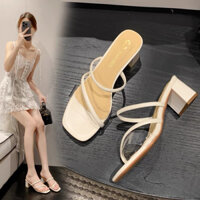 Giày cao gót 5 phân, sandal nữ quai mảnh mã H69