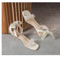 Giày cao gót 5cm quai đính đá trong