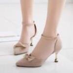 Giày cao gót 7 phân bít mũi nơ xi kem - BM058