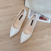 Giày Cao Gót 7 Phân Da Bóng Đơn Giản Thanh Lịch