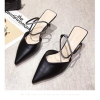 Giày Cao Gót 7 Phân Gót Vàng Quai Hậu Đá  Sang Xịn