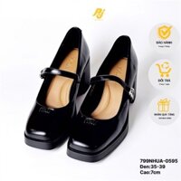 Giày cao gót 7cm bít mũi có quai khóa ngang - PJ - (799nhua)
