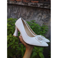 giày cao gót 7cm trắng