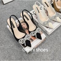Giày cao gót 9 phân nơ đá sang chảnh. Gót 7 phân (Mã V66)