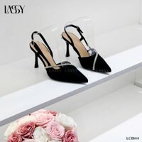 Giày cao gót 9cm mũi nhọn dây đá chéo quai hậu gót nhọn LASSY Shoes - LC0144