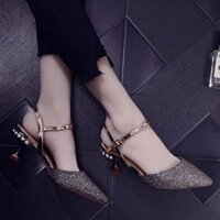 Giày cao gót ánh kim hàng QC cao cấp