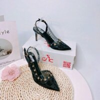Giày cao gót bít mũi đính đá 5cm