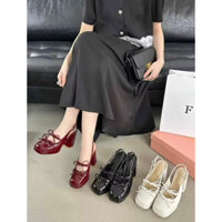 giày cao gót bít mũi đúp búp bê đúp cao 9 Phân