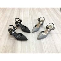Giày cao gót bịt mũi hở gót kim sa. cao 6cm hàng VNXK