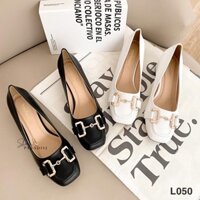 Giày cao gót bít mũi mũi vuông 3 phân nữ đế vuông 3p shoes paradise L050 PO