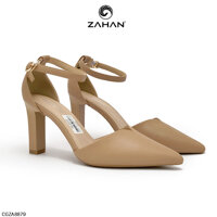 Giày cao gót bít mũi, quai cổ, 9 cm CGZA8879 - Cacao - 39