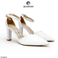 Giày cao gót bít mũi, quai cổ, 9 cm CGZA8879 - Trắng - 35