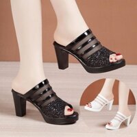 Giày cao gót cao 7p phối lưới thời trang - Cg3120