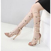 Giày cao gót chiến binh gót 12cm bảo hành 1 năm - giao hỏa tốc - free shipping - vàng - 35