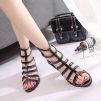 Giày Cao Gót Chiến Binh Mũi Tròn,Gót vuông 4phân,Khoá Kéo-Bigsize 40,41,42,43
