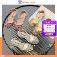 Giày Cao Gót Cho Bé Gái, Giày Sandal Khiêu Vũ Công Chúa Đính Đá Kim Sa Ngọc Bé 3 - 10 Tuổi (V08)