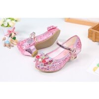 Giày cao gót cho bé gái phong cách công chúa đính kim tuyến lấp lánh cho bé gái SIZE 26-32