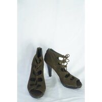 GIÀY CAO GÓT DA LỘN CỘT DÂY XANH RÊU TÂY BAN NHA VINTAGE