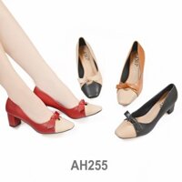 Giày Cao Gót Đế vuông 5cm Đính Nơ - AH255