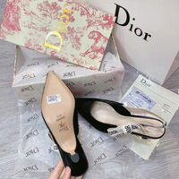 Giày cao gót dior nơ cạnh gót 3cm ( Box + kèm bill + hộp giấy ) ( Đen, Hồng đỏ )