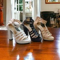 Giày cao gót Đúp vuông 11cm quai mảnh đan rọ