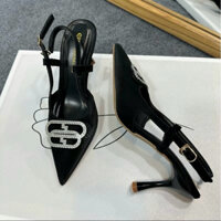 Giày cao gót hậu cài chắc chắn gót 7 phân dễ đi, Guốc nữ đính đá sang trọng Mã N666