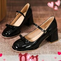 GIÀY CAO GÓT LTC91 CAO 6 CM CÓ 2 MÀU ĐEN TRẮNG THỜI TRANG THANH LỊCH 2023