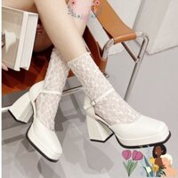 GIÀY CAO GÓT MÃ CGC97 ĐẾ ĐÚP CAO 10P CÓ 2 MÀU ĐEN TRẮNG THỜI TRANG 2023